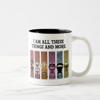 Ik ben al deze dingen en meer tweekleurige koffiemok