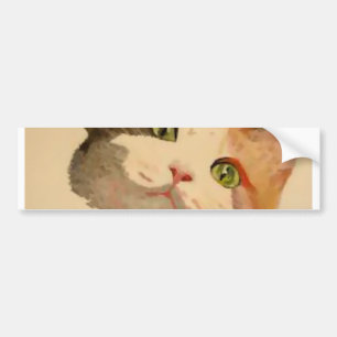 Ik ben All Ears: Calico Cat Portrait Bumpersticker