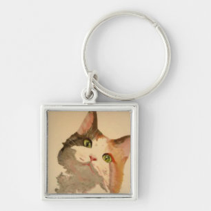 Ik ben All Ears: Calico Cat Portrait Sleutelhanger