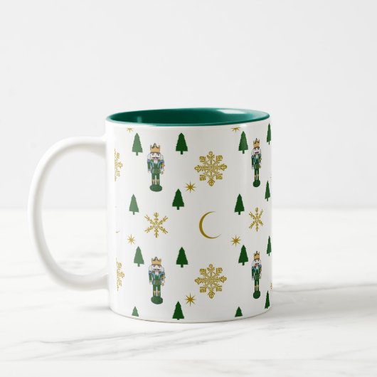 Ik ben alleen maar voedingskrakers voor kerstMok Tweekleurige Koffiemok (Links)