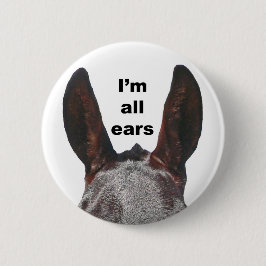 Ik ben allemaal Ears Mule Ronde Button 5,7 Cm