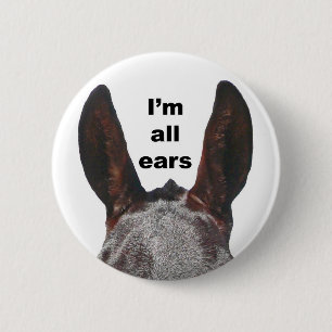 Ik ben allemaal Ears Mule Ronde Button 5,7 Cm
