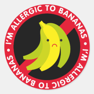 Ik ben allergisch voor bananen! Bananenallergie Ronde Sticker