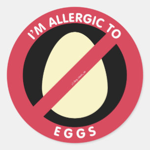 Ik ben allergisch voor Eieren Voedsel Allergie Sym Ronde Sticker