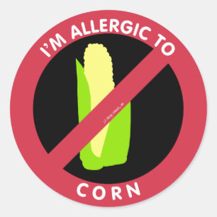 Ik ben allergisch voor maïs voedsel allergie symbo ronde sticker