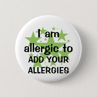 Ik ben allergisch voor - pas me aan met de allergi ronde button 5,7 cm