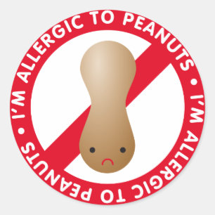 Ik ben allergisch voor pinda's. Pindakneallergie Ronde Sticker