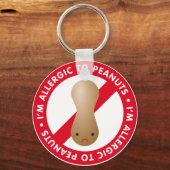 Ik ben allergisch voor pinda's. Pindakneallergie Sleutelhanger (Voorkant)