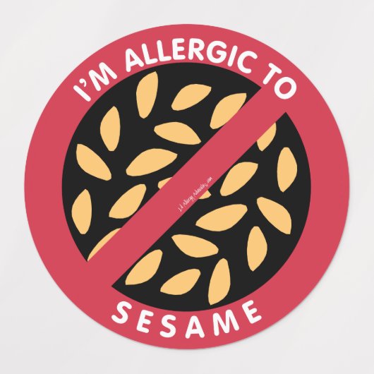 Ik ben allergisch voor sesamzaadallergie labels (Design 1)