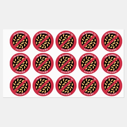 Ik ben allergisch voor sesamzaadallergie labels (Vel)