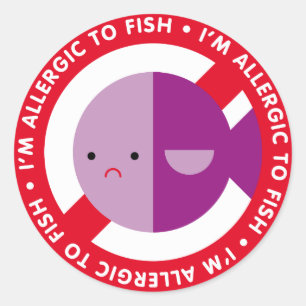 Ik ben allergisch voor vis! ronde sticker