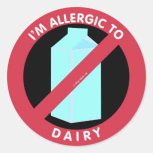 Ik ben allergisch voor zuivelvoedsel allergie symb ronde sticker