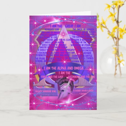 Ik ben alpha en omega Wenskaart Kaart (Gele Bloem)