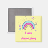 Ik ben Amazing Square Magnet Magneet (Voorkant / Achterkant)