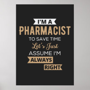 Ik ben apotheker om tijd te besparen, laten we aan poster