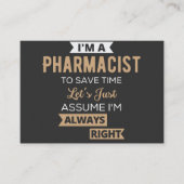 Ik ben apotheker om tijd te besparen, laten we aan visitekaartje (Voorkant)