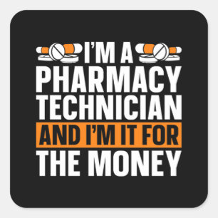 Ik ben apotheker voor technische geneesmiddelen vierkante sticker