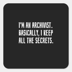Ik ben archivist vierkante sticker