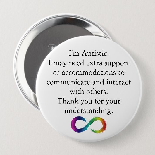 "Ik ben Autistic" Awareness Button (Voorkant /achterkant)