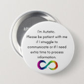 Ik ben Autistisch-Communicatie Button (Voorkant /achterkant)