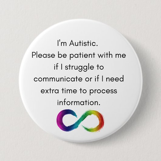 Ik ben Autistisch-Communicatie Button (Voorkant)