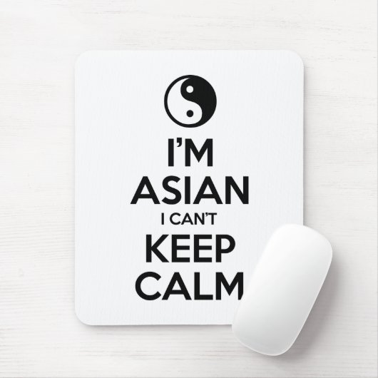 Ik ben Aziatisch dat ik geen kalm kan houden. Muismat (Met muis)