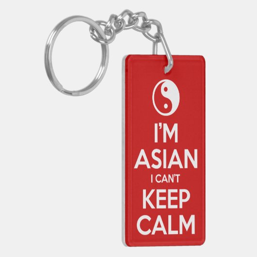 Ik ben Aziatisch dat ik geen kalm kan houden. Sleutelhanger (Voorkant Links)