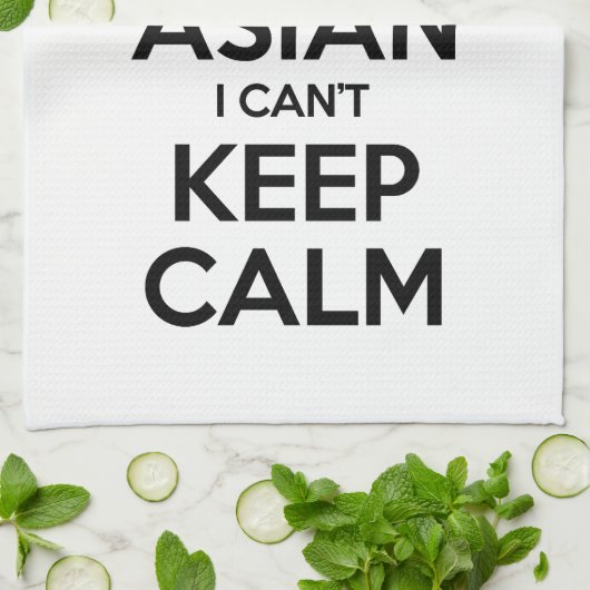 Ik ben Aziatisch dat ik geen kalm kan houden. Theedoek (Gevouwen)