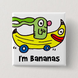 ik ben bananen en jij bent bananen vierkante button 5,1 cm