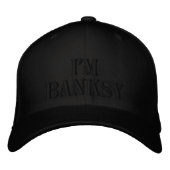 Ik ben Banksy Stencil Basic Black Flexfit Wool Pet (Voorkant)
