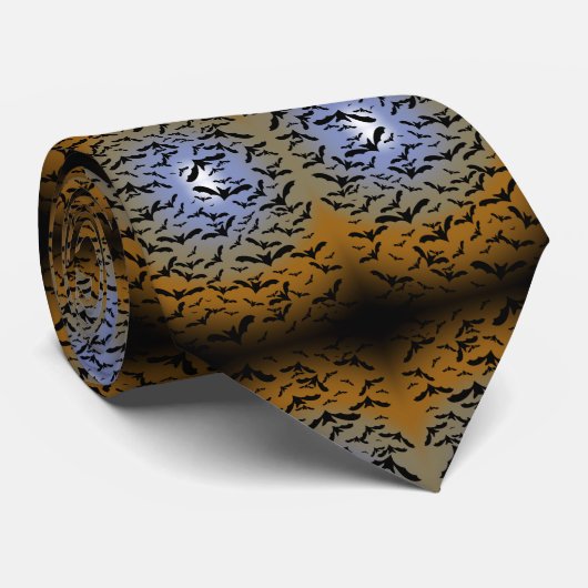 Ik ben Batty gegaan voor Black Bats &  Moonlight Stropdas (Opgerold)