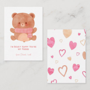 'Ik ben Beer-y Happy You're My Friend' Kinder Vale Notitiekaartje