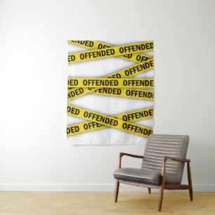 Ik ben beledigd politie tape niet kruisen wandkleed