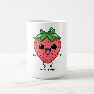 Ik ben Berry Happy schattige kawaii aardbei spring Koffiemok