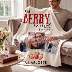 Ik ben Berry Verliefd Paar Foto's Fleece Deken
