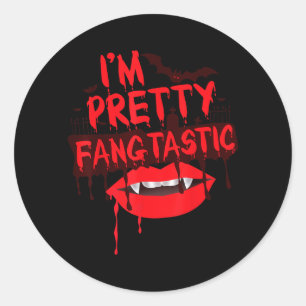 Ik ben best wel Fangentastisch Grappige Vampier Ha Ronde Sticker