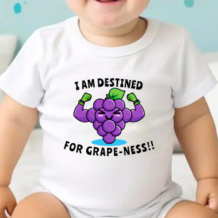 Ik ben bestemd voor Grape Ness Funny Fruit Pun Jok Romper