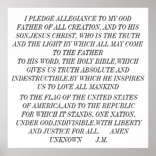 IK BEN BEWUST VAN MIJN GOD VADER VAN ALLE CRE... POSTER