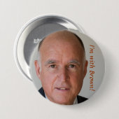 Ik ben bij Brown. Ronde Button 7,6 Cm (Voorkant /achterkant)