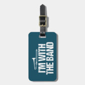 Ik ben bij de Band Funny Trombone Player Bagagelabel (Voorkant verticaal)