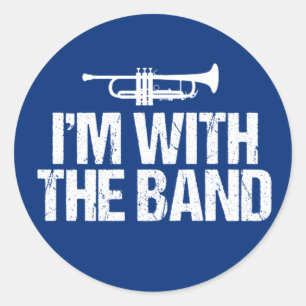Ik ben bij de Band Funny Trumpet Ronde Sticker
