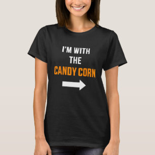 Ik ben bij de candy corn partner paar kostuum hal t-shirt
