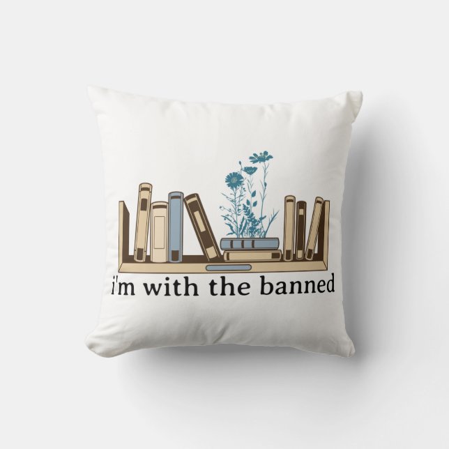 Ik ben bij de verboden boeken-grappig kussen (Voorkant)