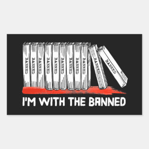 Ik ben bij de verboden boeken rechthoekige sticker