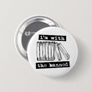 Ik ben bij de verboden boeken ronde button 5,7 cm