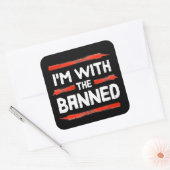 Ik ben bij de verboden boeken vierkante sticker (Envelop)