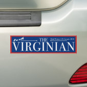 Ik ben bij de Virginiër. Bumpersticker (Op auto)