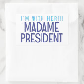 IK BEN BIJ HAAR!! RECHTHOEKIGE STICKER (Tas)