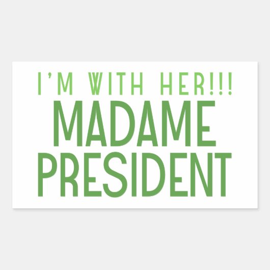 IK BEN BIJ HAAR!! RECHTHOEKIGE STICKER (Voorkant)