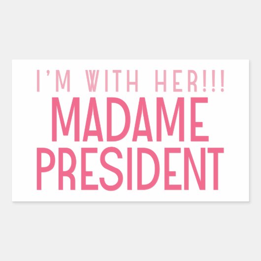 IK BEN BIJ HAAR!! RECHTHOEKIGE STICKER (Voorkant)